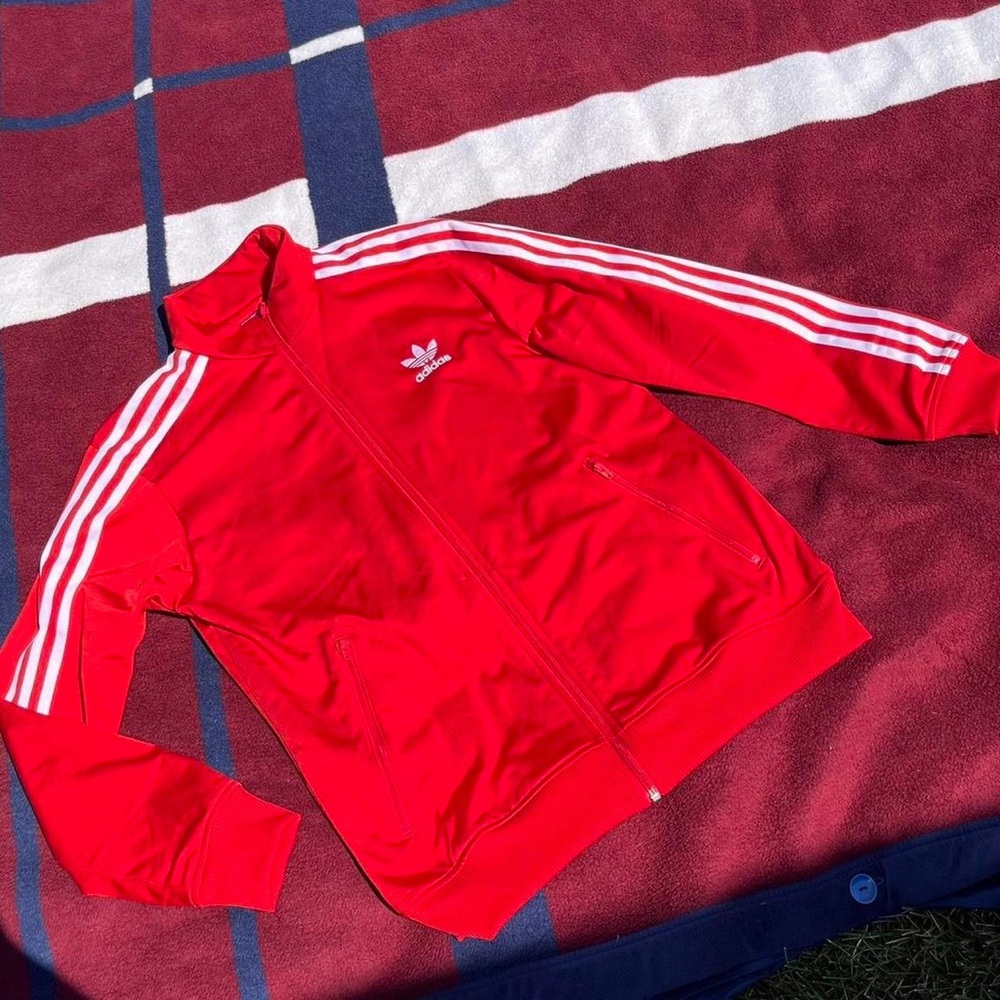 Adidas originals firebird Red track jacket full zip up SST trefoil retro